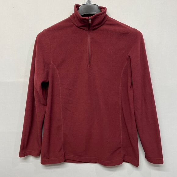 Lands' End Women 1/4 Zip Pullover Fleece Sweater Size M/T Medium Tall M242 -23 - Picture 1 of 15